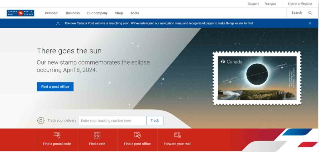 Canada Post official website