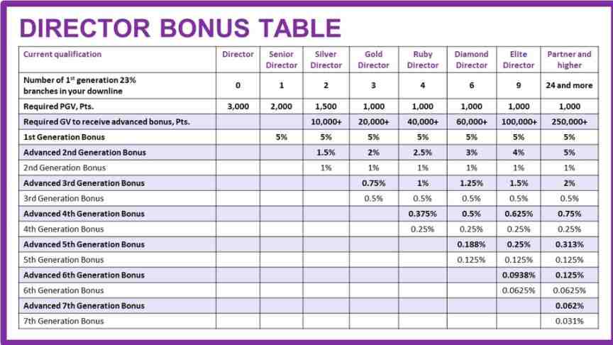 Faberlic director bonus