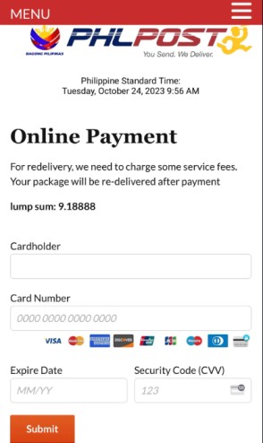 PHLPost scam text