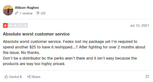 Jeunesse Trust Pilot Review