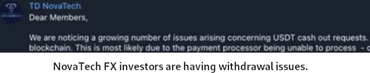 Novatech FX withdrawal